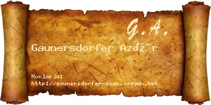 Gaunersdorfer Azár névjegykártya